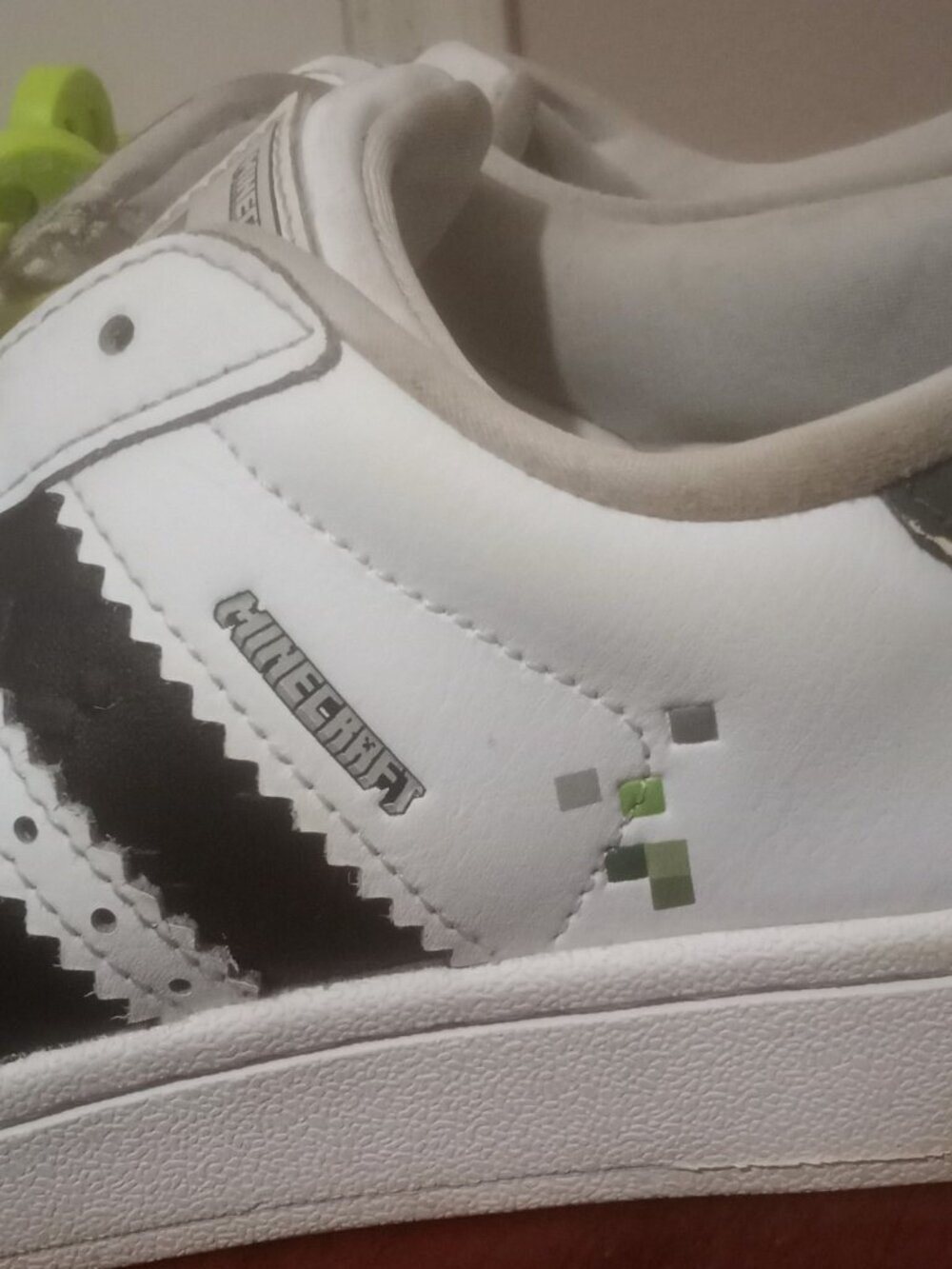Kids Size 5.5 Adidas Superstar II J MINECRAFT White Black Shoe JQ8749 - Picture 10 of 13